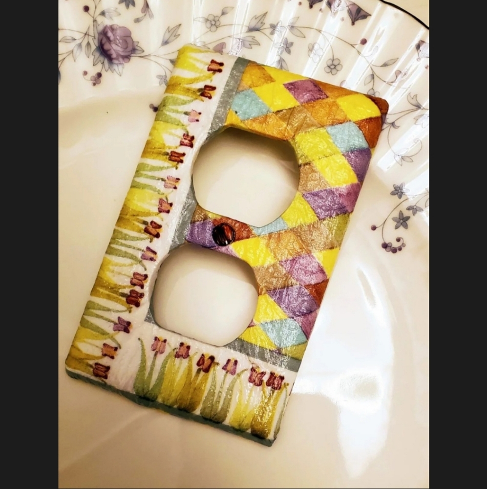 Mackenzie Childs Paper Decoupage in Switch Plates